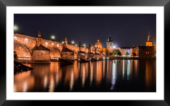 Charles bridge in Prague Framed Mounted Print by Sergio Delle Vedove