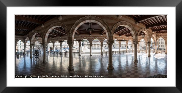 Panoramic of the Loggia del Lionello in Udine  Framed Mounted Print by Sergio Delle Vedove