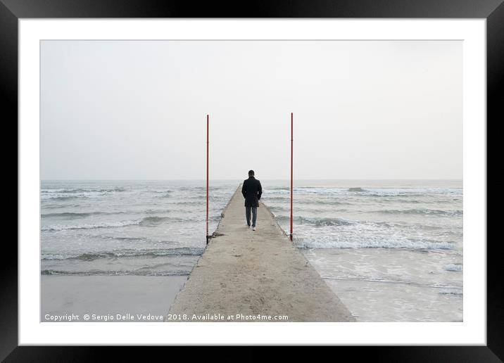 Walking on the sea Framed Mounted Print by Sergio Delle Vedove