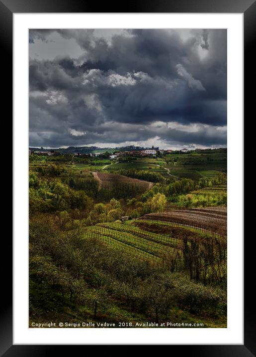 The thunderstorm over the hills Framed Mounted Print by Sergio Delle Vedove