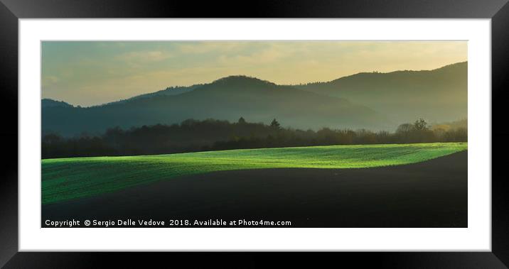 The dawn in the countryside Framed Mounted Print by Sergio Delle Vedove