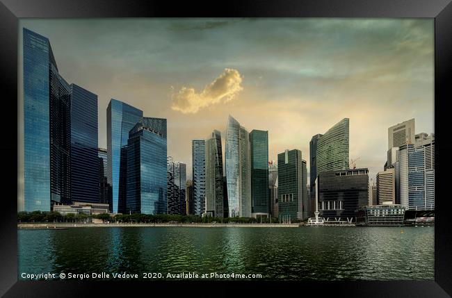 Skyscrapers in Singapore Framed Print by Sergio Delle Vedove