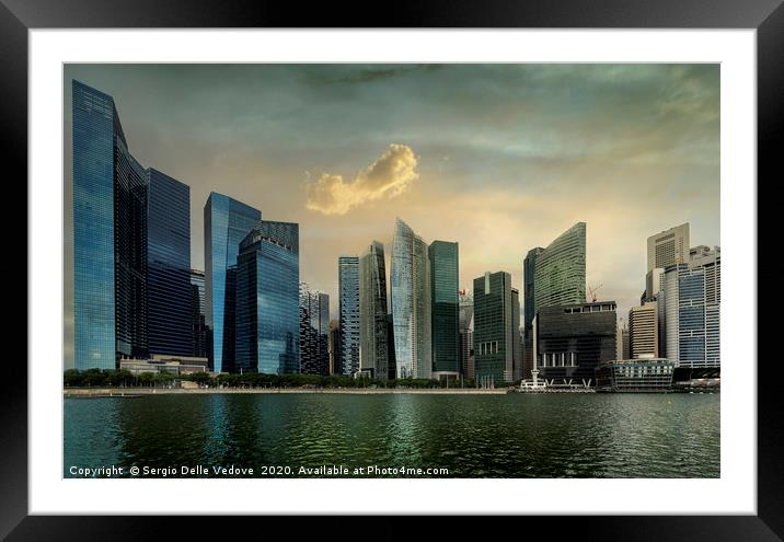 Skyscrapers in Singapore Framed Mounted Print by Sergio Delle Vedove