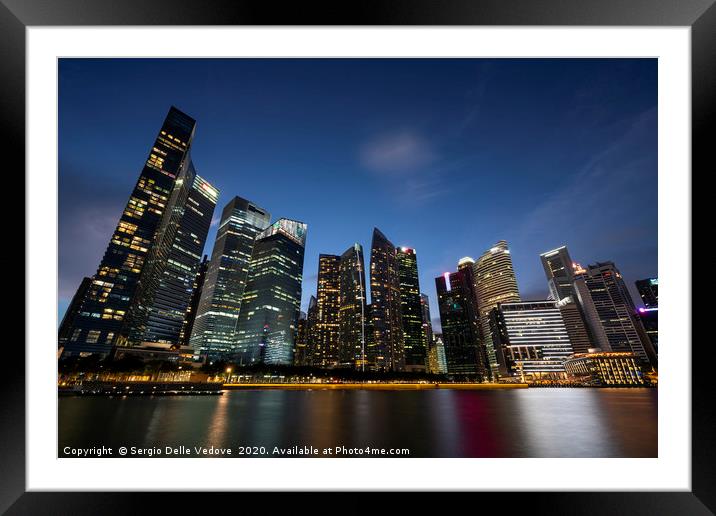 Skyscapers in Singapore Framed Mounted Print by Sergio Delle Vedove