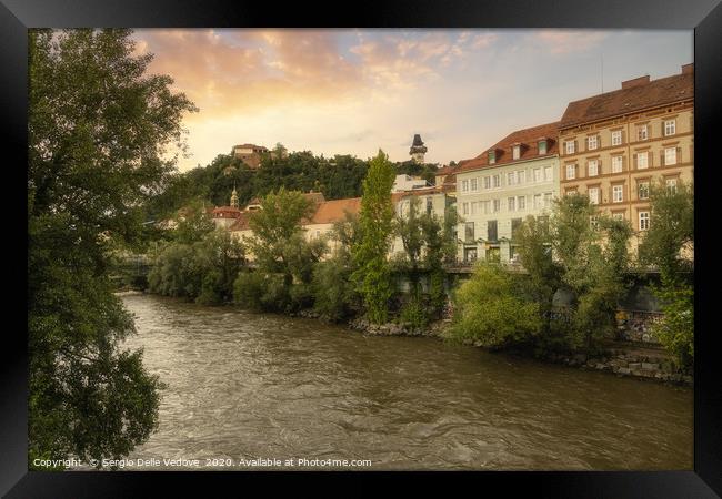 Panoramic view of Graz Framed Print by Sergio Delle Vedove