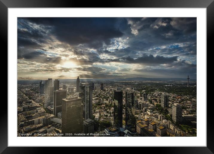 Aerial view of Frankfurt Framed Mounted Print by Sergio Delle Vedove