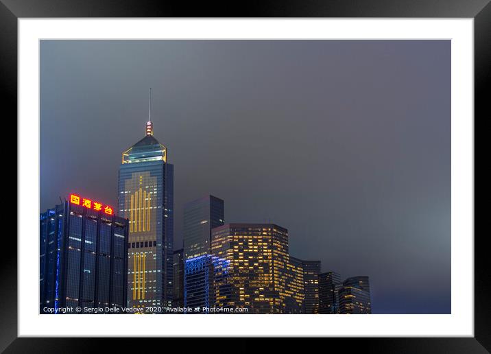 Hong Kong skyscrapers   Framed Mounted Print by Sergio Delle Vedove