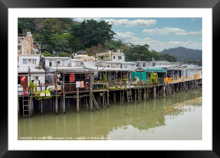 A panoramic view of Tai O Village, Hong Kong  Framed Mounted Print by Sergio Delle Vedove