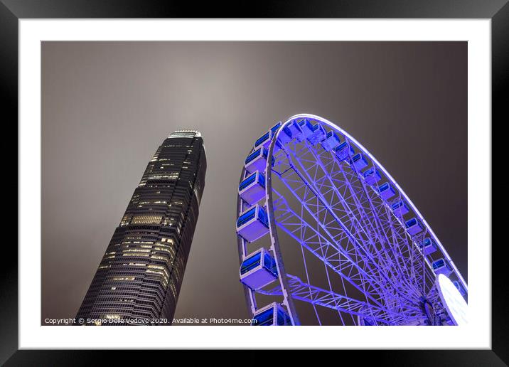 Ferris wheel in Hong Kong Framed Mounted Print by Sergio Delle Vedove