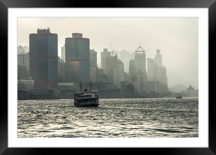 Victoria Harbour in Hong Kong Framed Mounted Print by Sergio Delle Vedove
