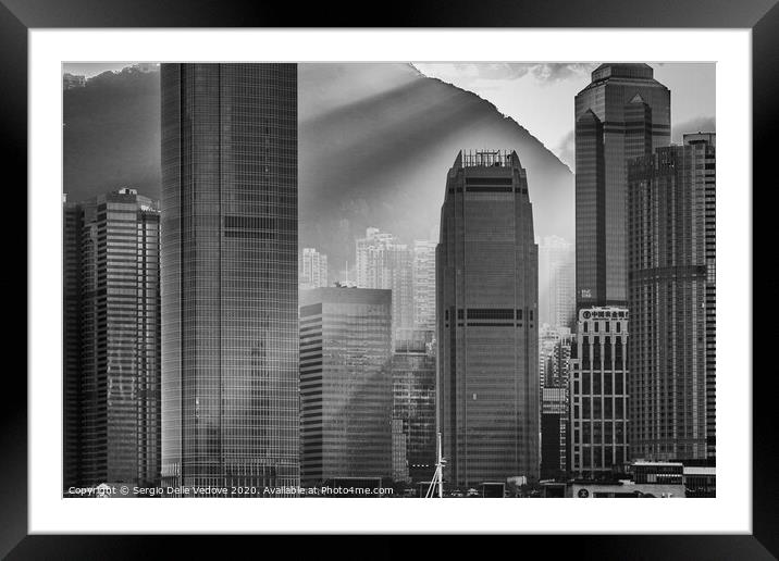 Hong Kong skyscrapers    Framed Mounted Print by Sergio Delle Vedove