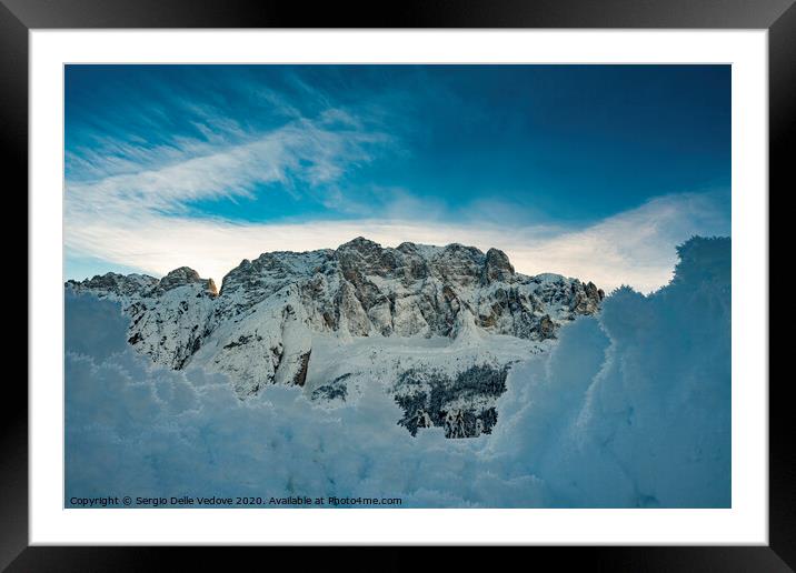 Jof di Montasio mount in winter Framed Mounted Print by Sergio Delle Vedove