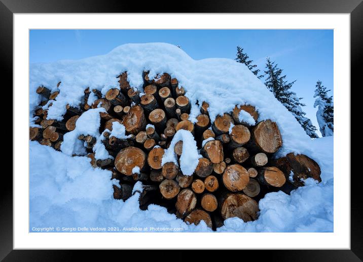 wooden logs Framed Mounted Print by Sergio Delle Vedove