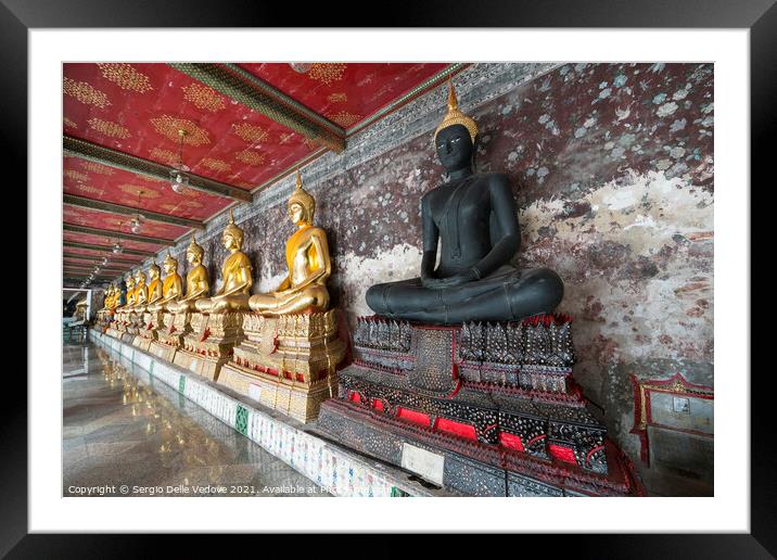 Wat Suthat temple in Bangkok  Framed Mounted Print by Sergio Delle Vedove