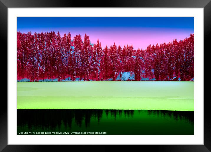 Winter at Fusine lake, Italy  Framed Mounted Print by Sergio Delle Vedove