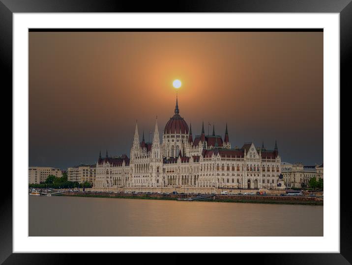 Budapest Sunset Framed Mounted Print by Neil Mc Donald