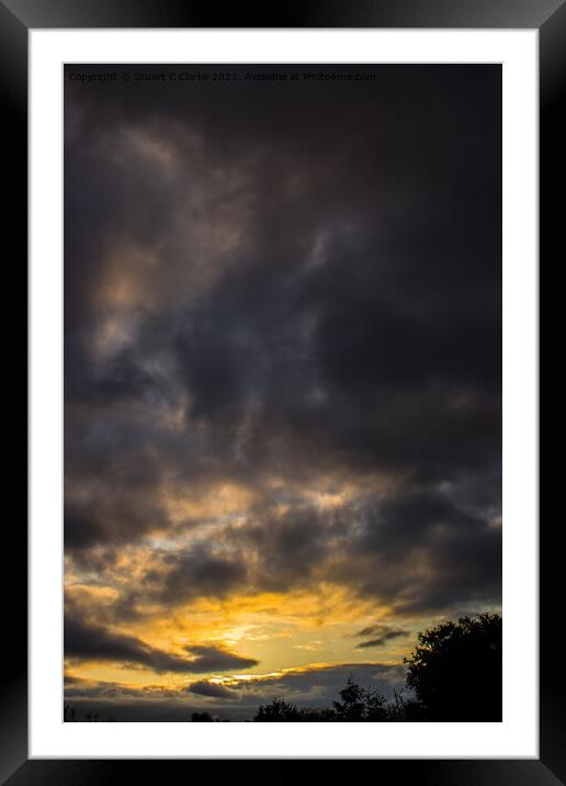 Stormy sunset Framed Mounted Print by Stuart C Clarke