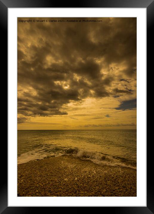 Cloudy seascape Framed Mounted Print by Stuart C Clarke