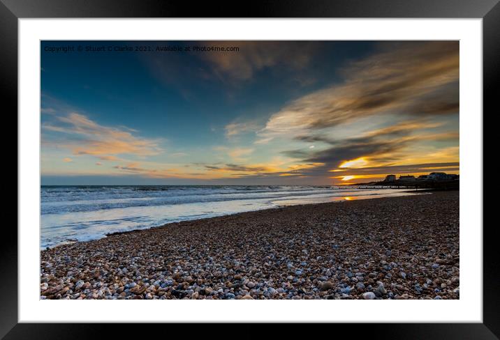 Bognor sunset Framed Mounted Print by Stuart C Clarke