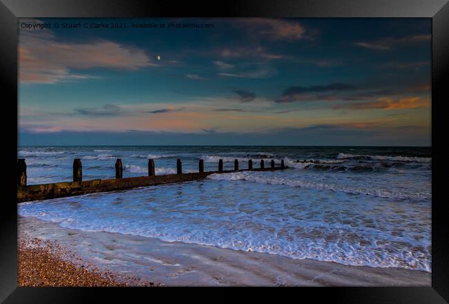 Sundown at Bognor Framed Print by Stuart C Clarke