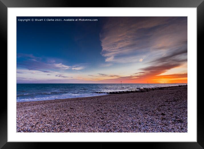 Bognor sunset Framed Mounted Print by Stuart C Clarke