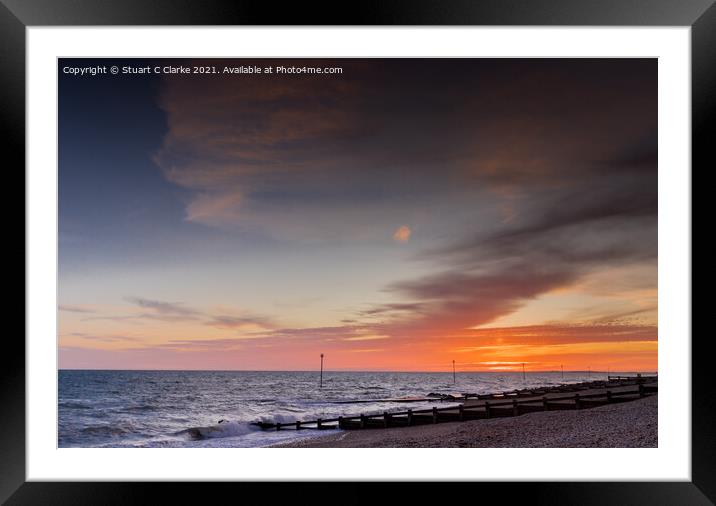 Bognor sunset Framed Mounted Print by Stuart C Clarke