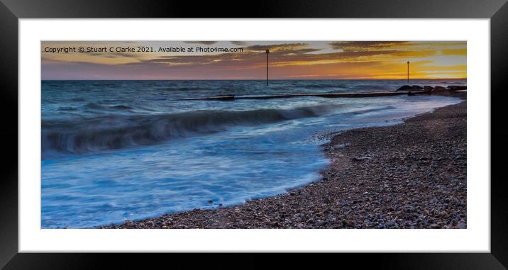 Bognor sunset  Framed Mounted Print by Stuart C Clarke