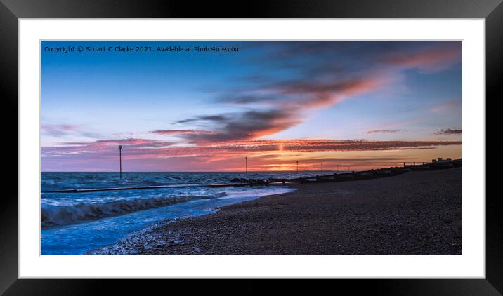 Bognor sunset Framed Mounted Print by Stuart C Clarke