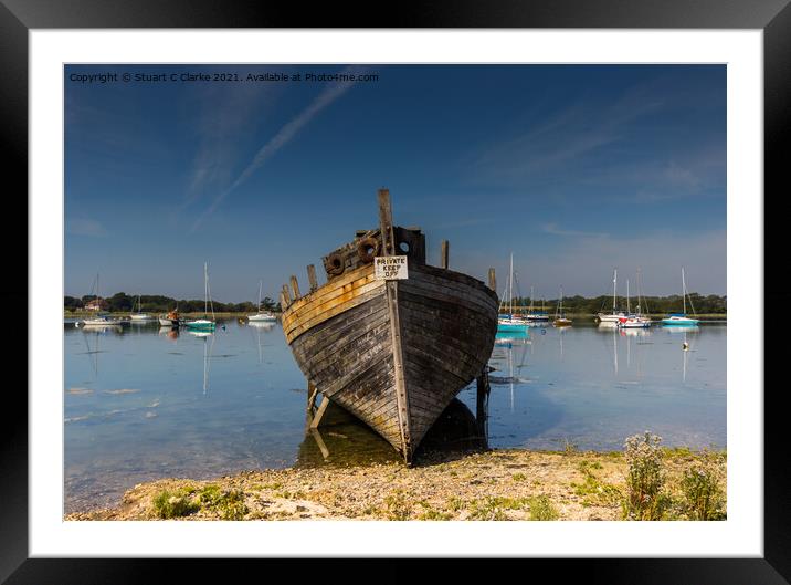 The Old Boat Framed Mounted Print by Stuart C Clarke