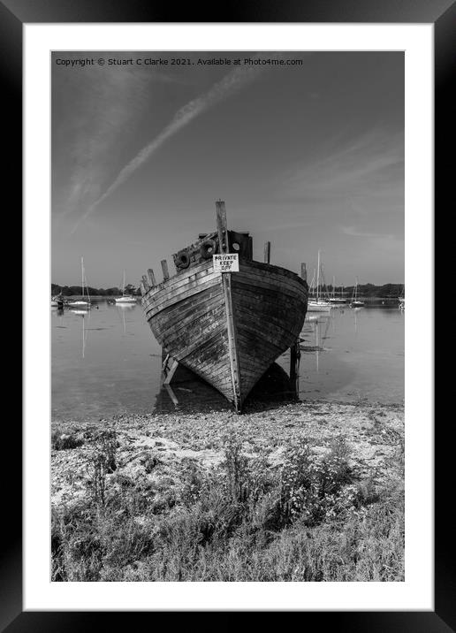 The Old Boat Framed Mounted Print by Stuart C Clarke