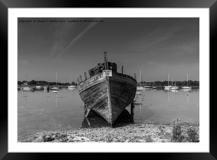 The Old Boat Framed Mounted Print by Stuart C Clarke