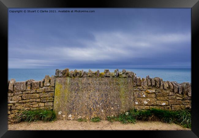 Durlston seascape Framed Print by Stuart C Clarke