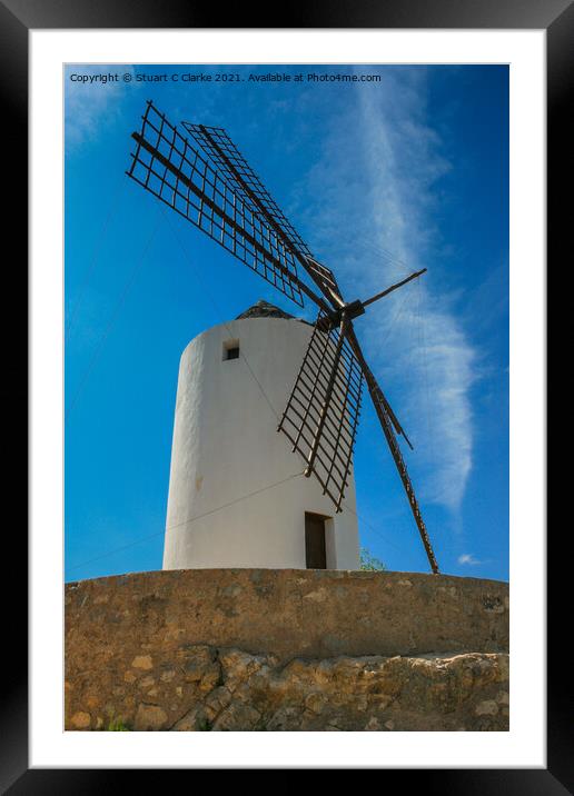 Windmill Framed Mounted Print by Stuart C Clarke