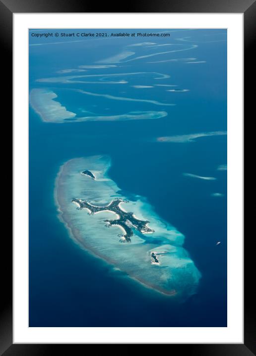 Maldives Islands.  Framed Mounted Print by Stuart C Clarke