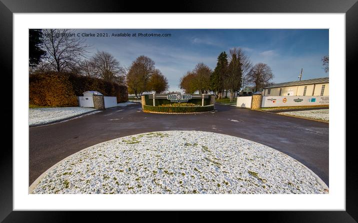 Winter snow at Goodwood Framed Mounted Print by Stuart C Clarke