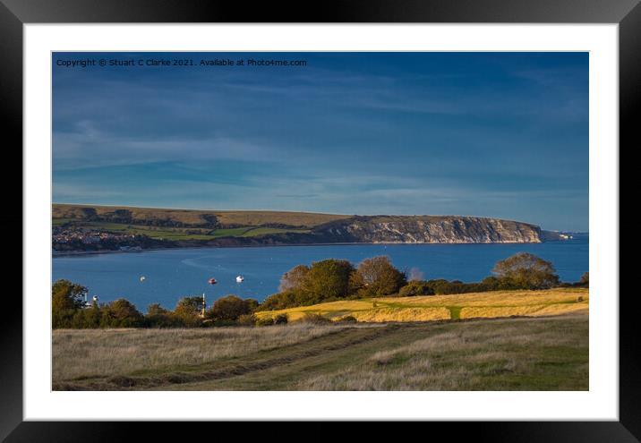 Swanage Bay Framed Mounted Print by Stuart C Clarke