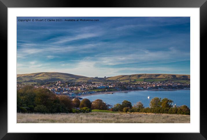 Swanage Bay Framed Mounted Print by Stuart C Clarke