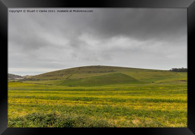 Rolling hills Framed Print by Stuart C Clarke