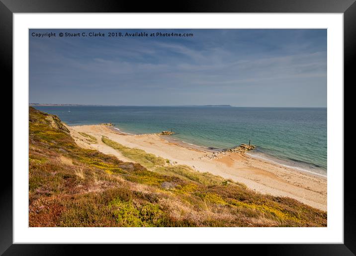 Sandy beaches at East Cliff Framed Mounted Print by Stuart C Clarke