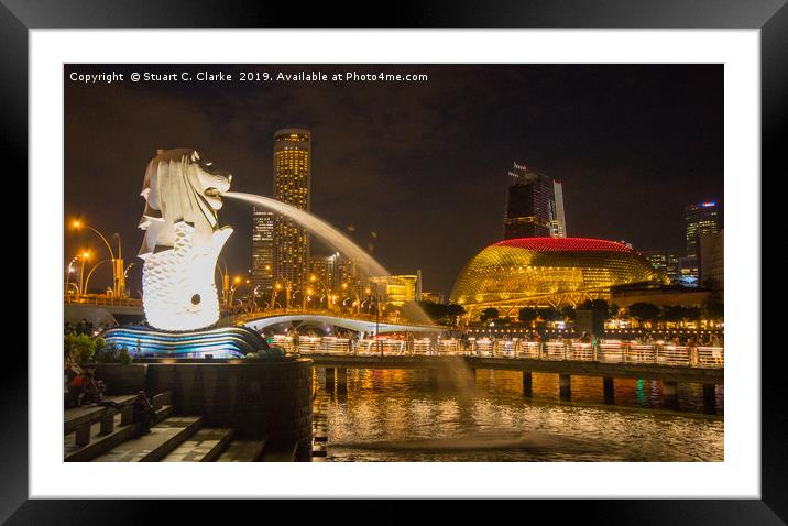 Merlion Framed Mounted Print by Stuart C Clarke