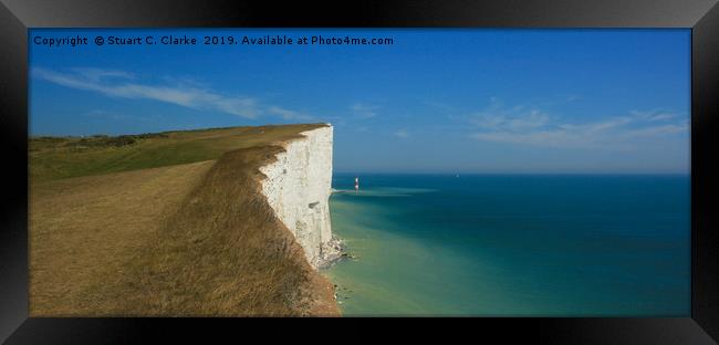 Beachy Head lighthouse Framed Print by Stuart C Clarke