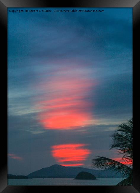 Red sunset in Phuket Framed Print by Stuart C Clarke