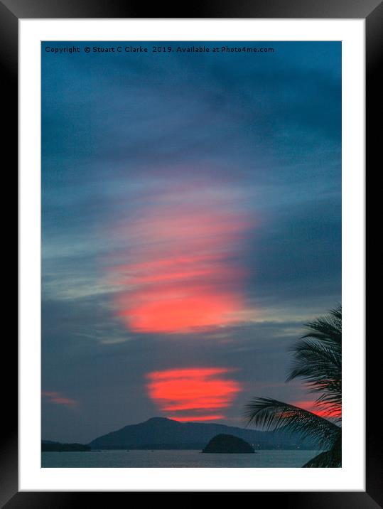 Red sunset in Phuket Framed Mounted Print by Stuart C Clarke