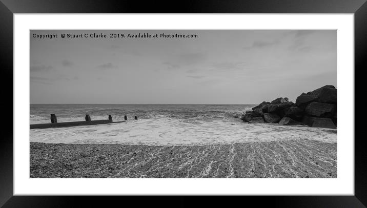 Streaky waves, Bognor Regis Framed Mounted Print by Stuart C Clarke