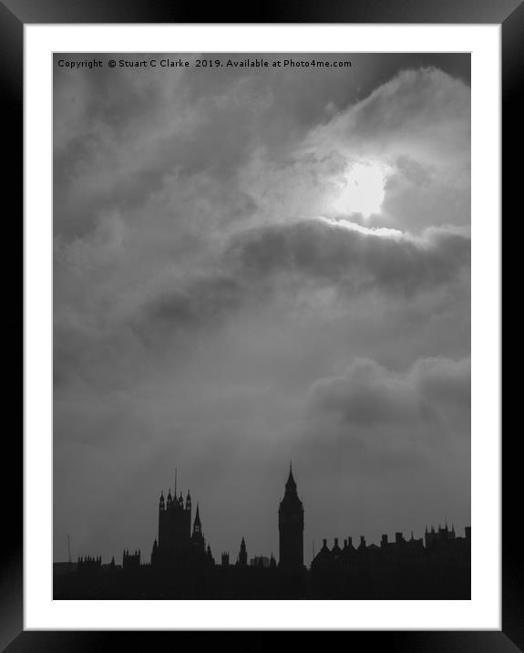 London silhouette Framed Mounted Print by Stuart C Clarke