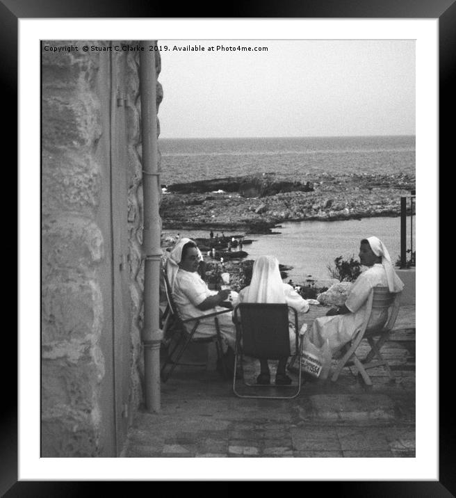 Nuns having a picnic Framed Mounted Print by Stuart C Clarke