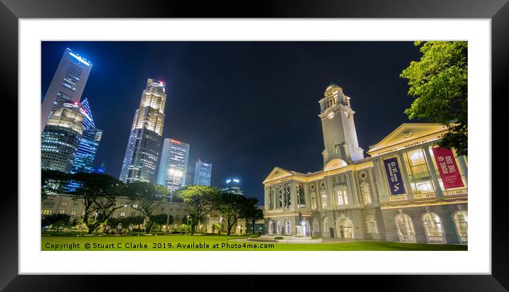 Victoria Theatre & Victoria Concert Hall, Singapor Framed Mounted Print by Stuart C Clarke