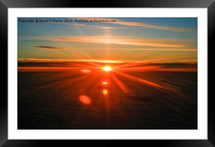 Sunset above the clouds Framed Mounted Print by Stuart C Clarke