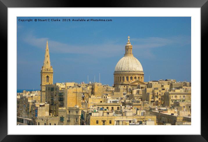 Carmelite Church, Valletta, Malta Framed Mounted Print by Stuart C Clarke