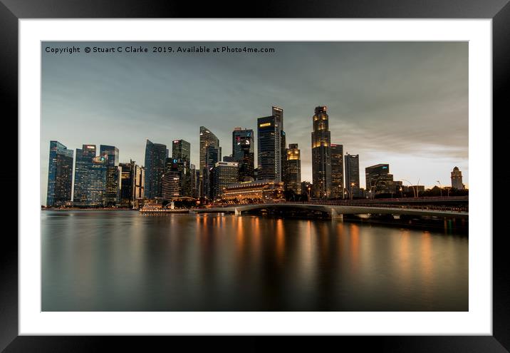 Marina Bay, Singapore Framed Mounted Print by Stuart C Clarke